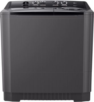 LG 13kg Twin Tub Washing Machine, 13KG – Roller Jet Pulsator, Wind Jet Dry, Rat-Away Design, P1761RWNBL